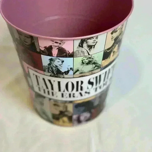 Taylor Swift The Eras Tour Movie Pink Popcorn Metal Tin Bucket AMC Exclusive NEW - Picture 3 of 4
